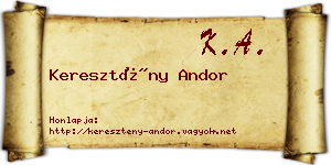 Keresztény Andor névjegykártya